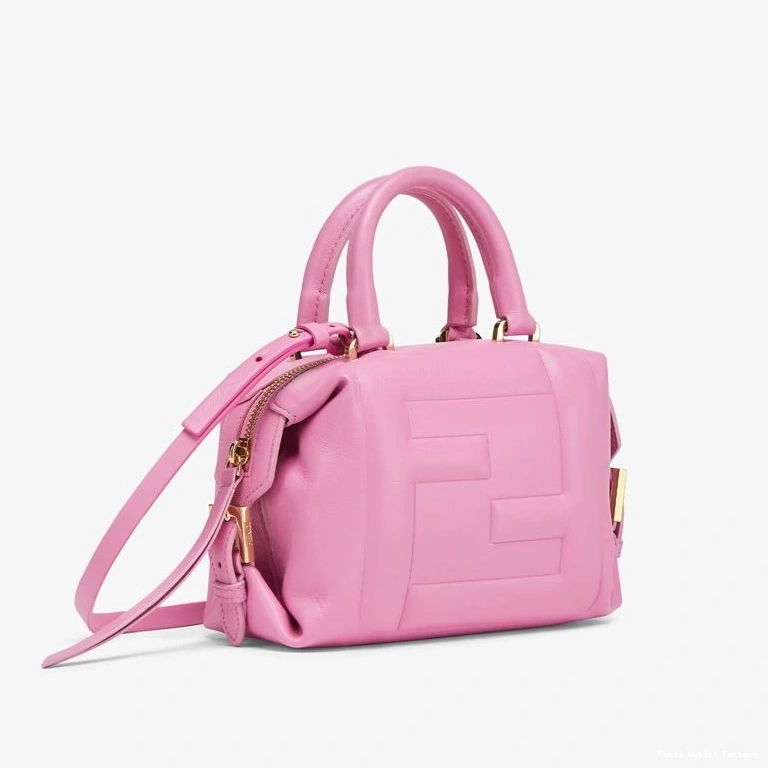 Cheap HOT Nappa Pink Mini Leather Fendi Cube In Bag FF 0809